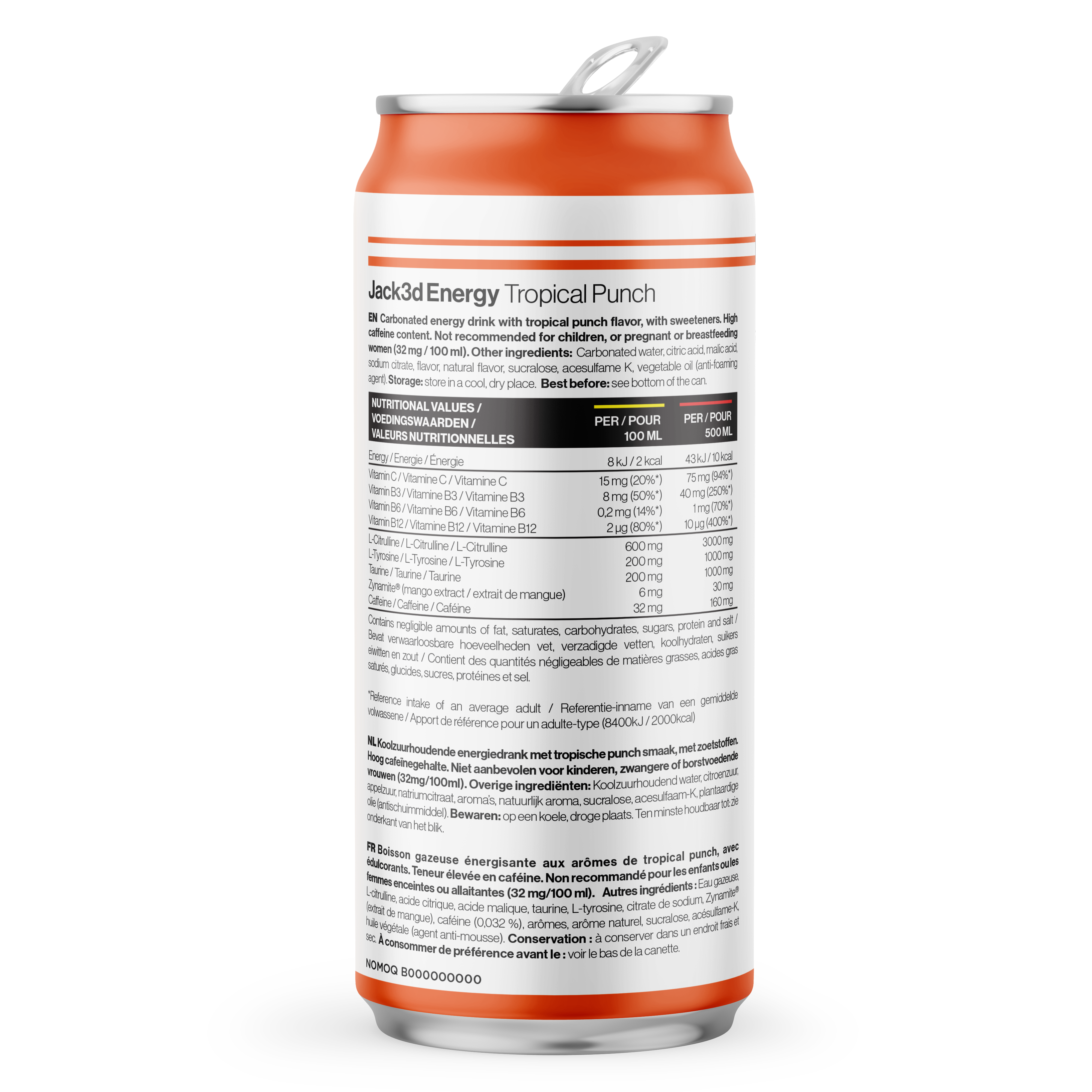 Jack3d Energy  - 12 x 500 ml