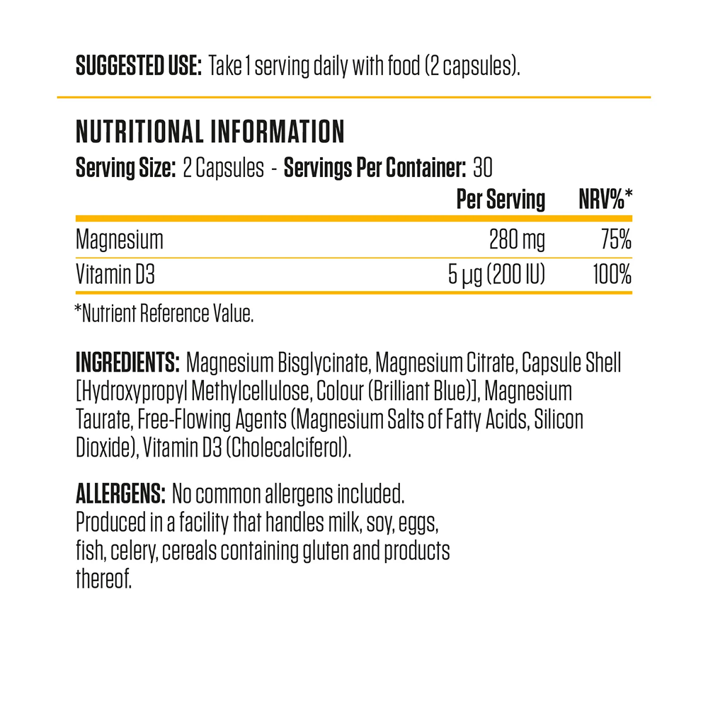 Applied Nutrition Magnesium & Vitamin D3 Capsules - 60 caps