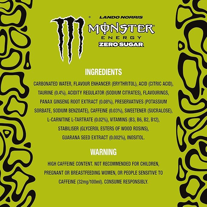 Monster Energy Lando Norris Zero Sugar  - 12 x 500 ml