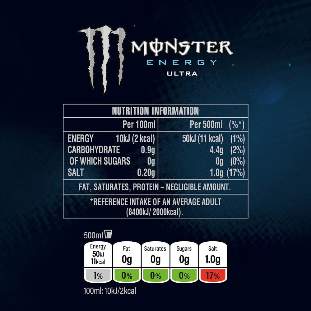 Monster Energy Ultra - 4 x 500 ml