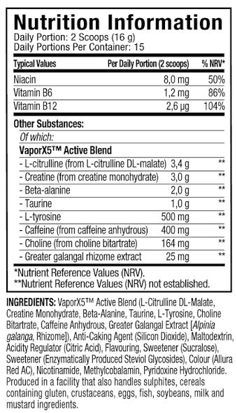 MuscleTech Vapor X5  - 250 g