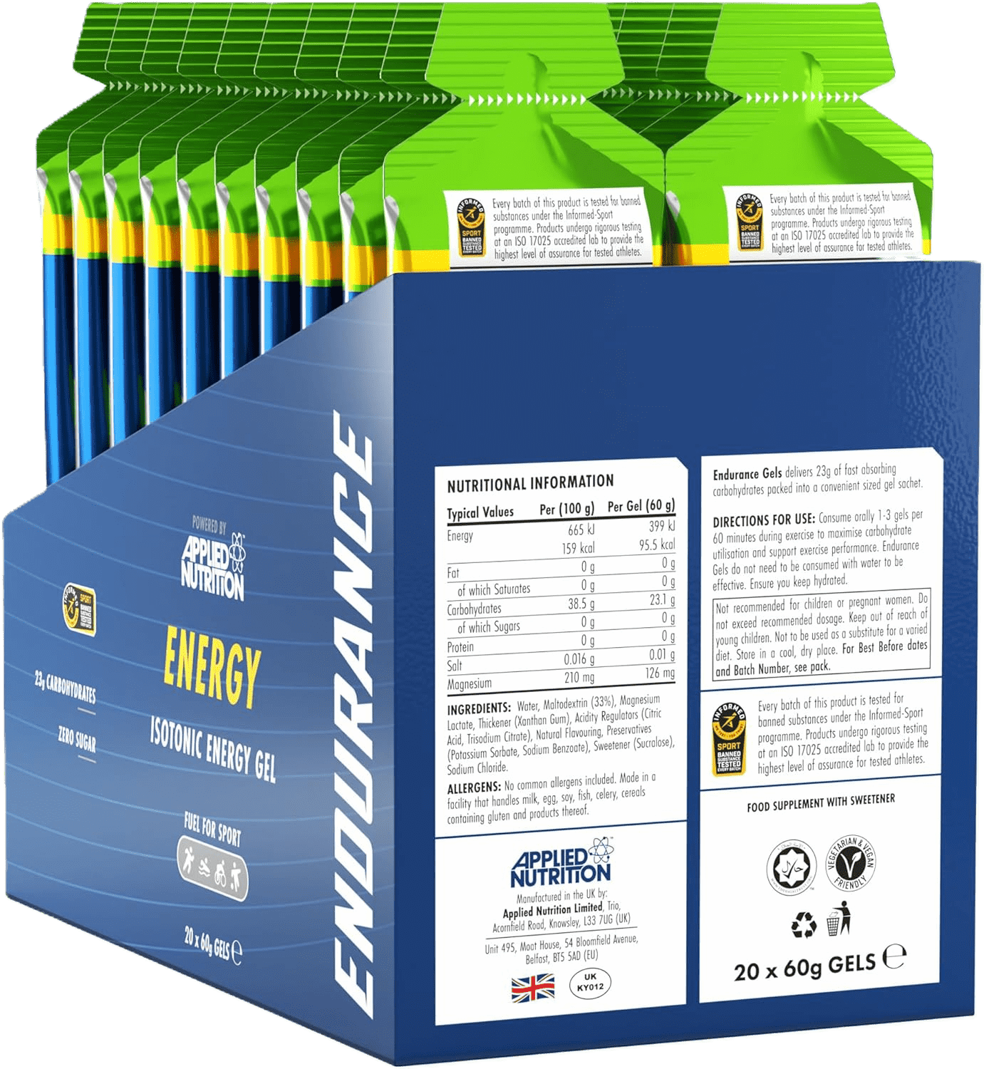 Applied Nutrition Endurance Isotonic Energy Gel - 20 x 60 ml