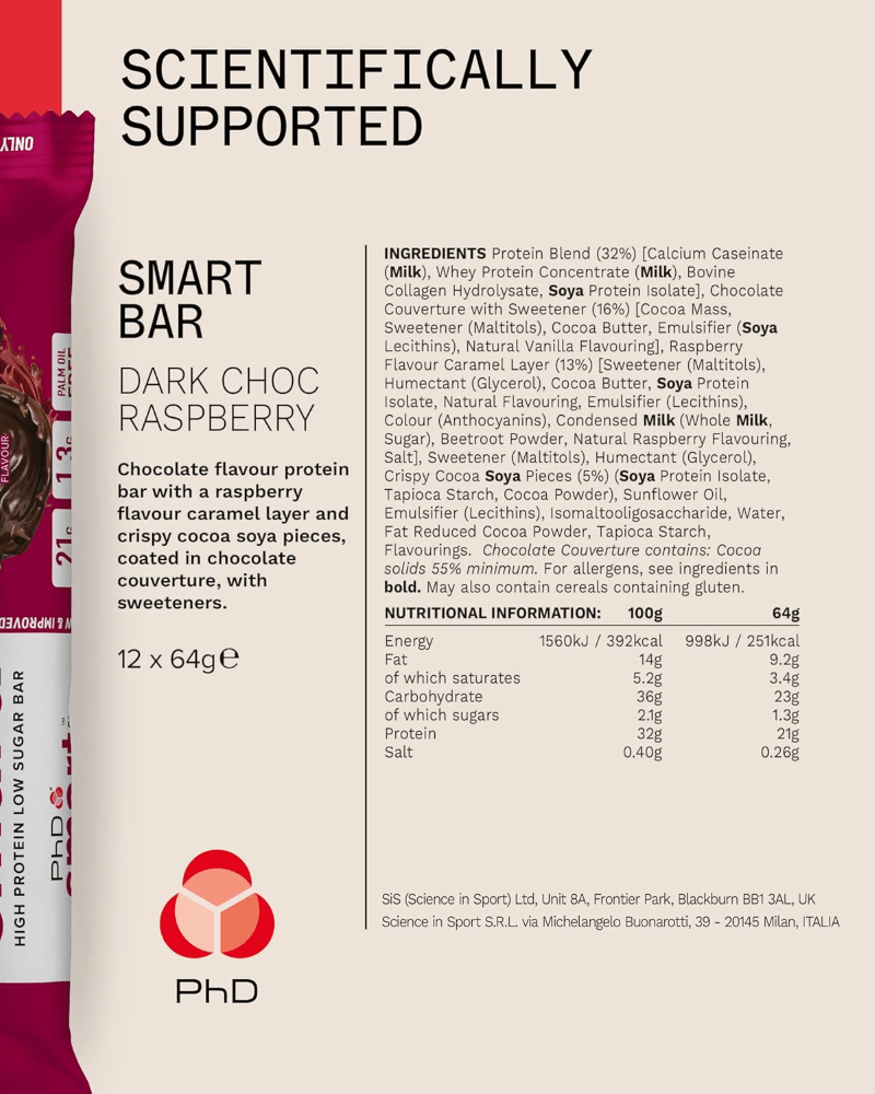 PhD Nutrition Smart Bars - 12 x 64 g