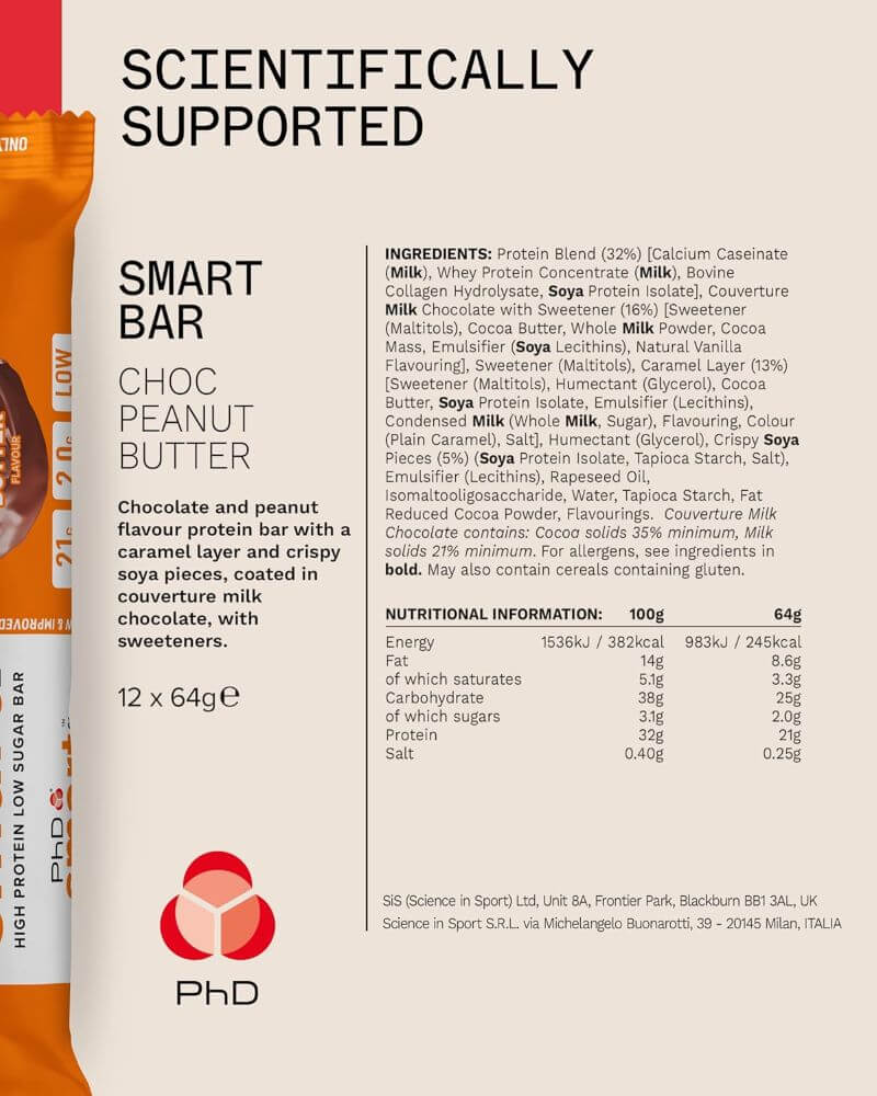 PhD Nutrition Smart Bars - 12 x 64 g