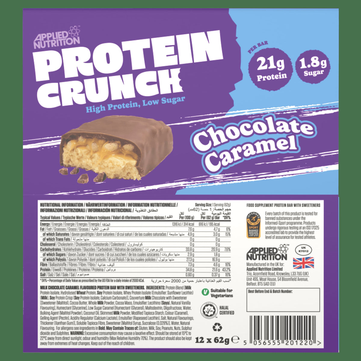 Applied Nutrition Protein Crunch Bar - 12 x 62 g