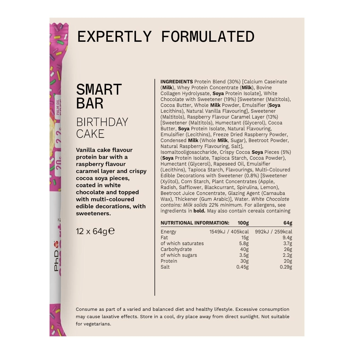PhD Nutrition Smart Bars - 12 x 64 g