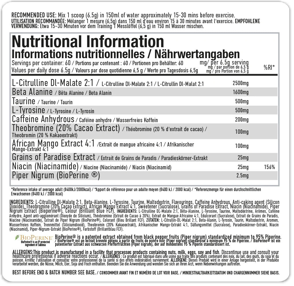 Per4m Energy Pre-workout - 10 serv - Fizzy Bubblegum