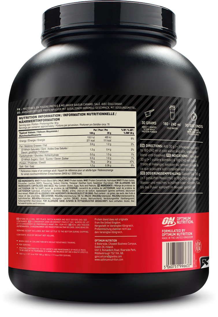 Optimum Nutrition Gold Standard 100% Whey - 2270 g - Salted Caramel ...