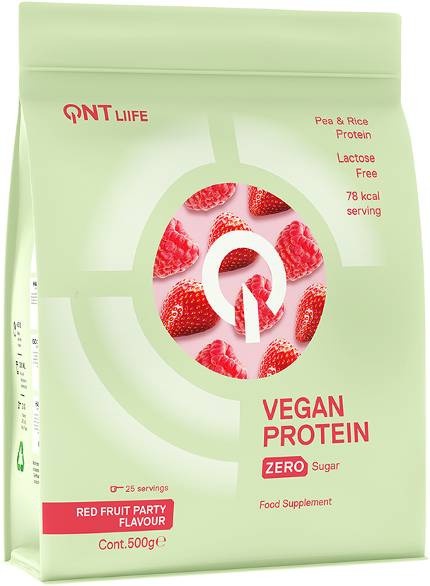 QNT Vegan Protein - 500gr - red fruit party EXP: 2027-05-27 | Prometeus